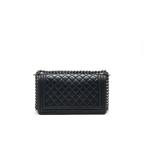 Chanel Old Medium Leboy Bag Black Ruthenium Hardware Calfskin