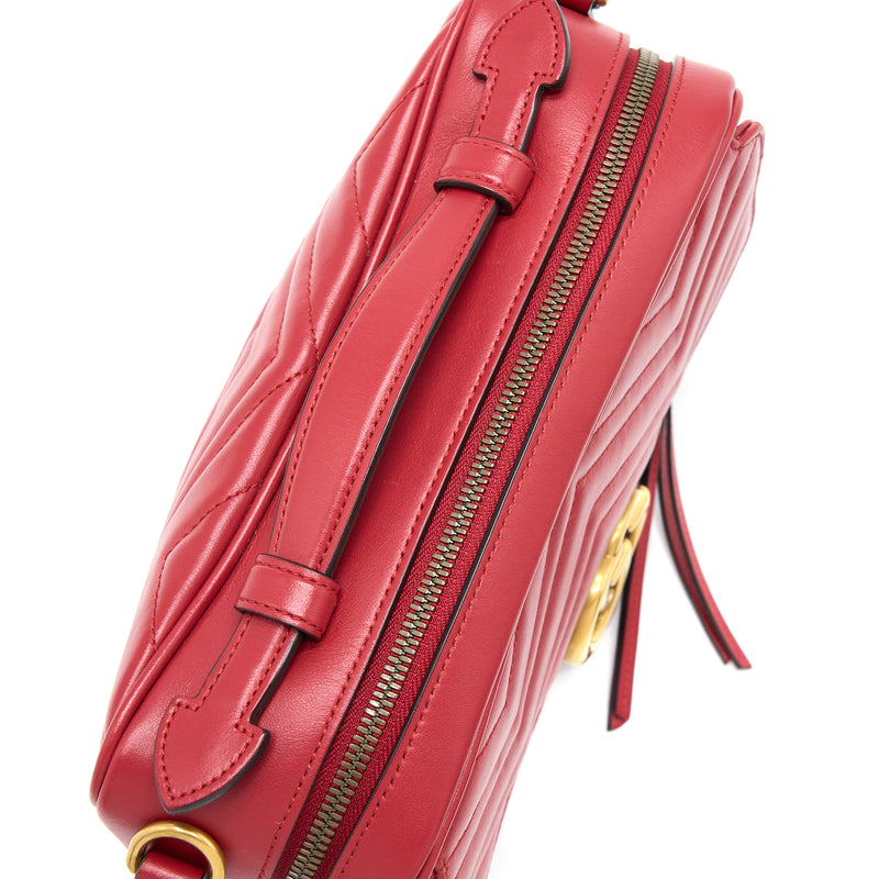 Gucci Sylvie Web GG Marmont Bag Calfskin Red GHW