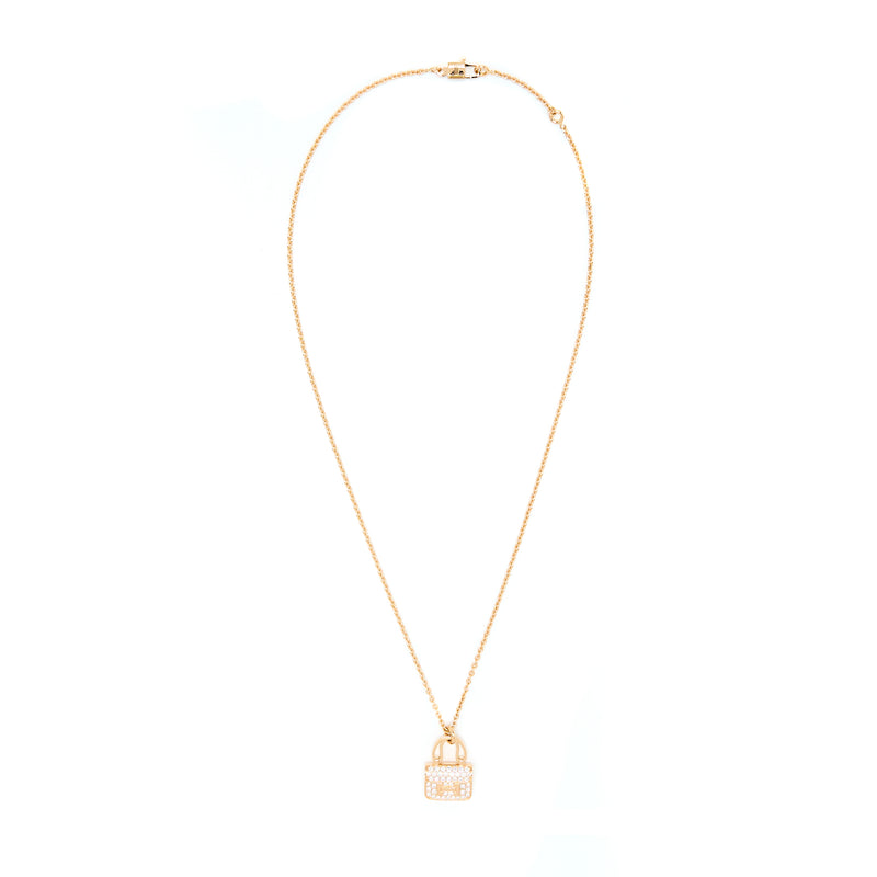 Hermes Amulette Constance Necklace/Pendant Rose Gold With Diamonds
