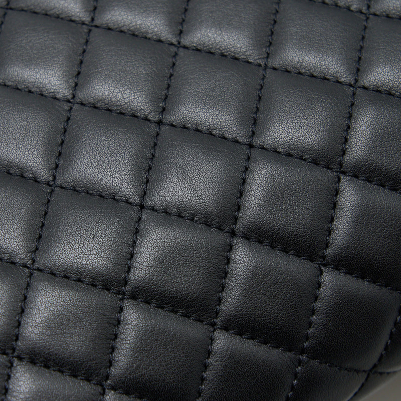 Chanel Medium Boy Bag Calfskin Black Brushed GHW