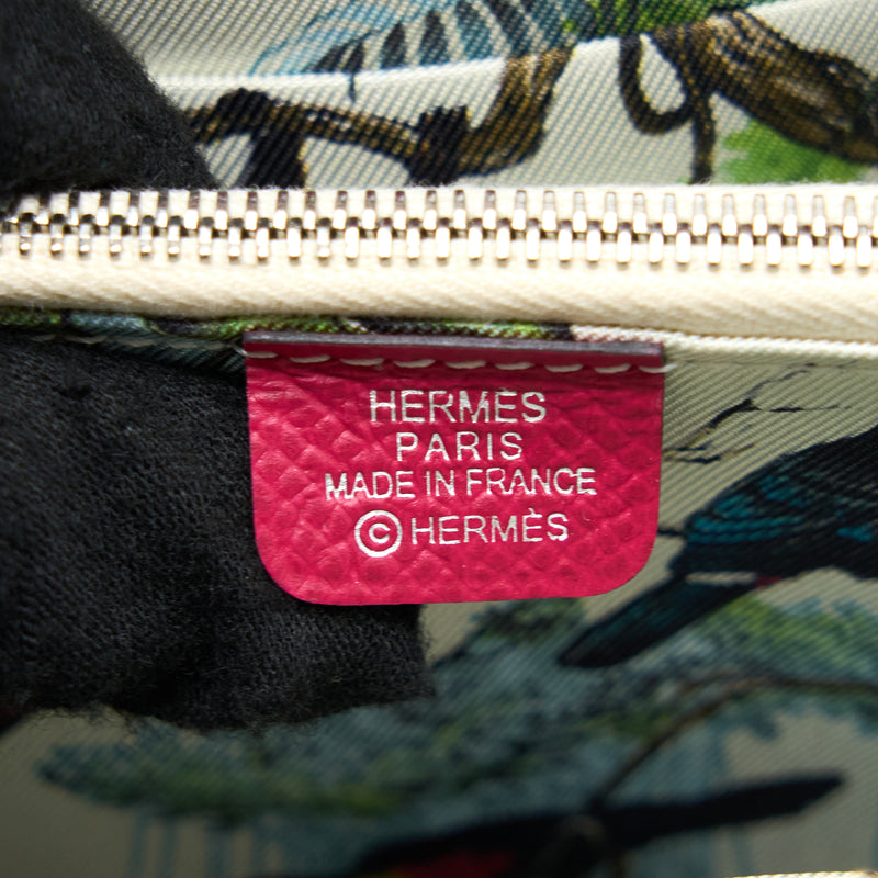 Hermes Silk’in Compact Wallet Epsom Framboise SHW Stamp Z