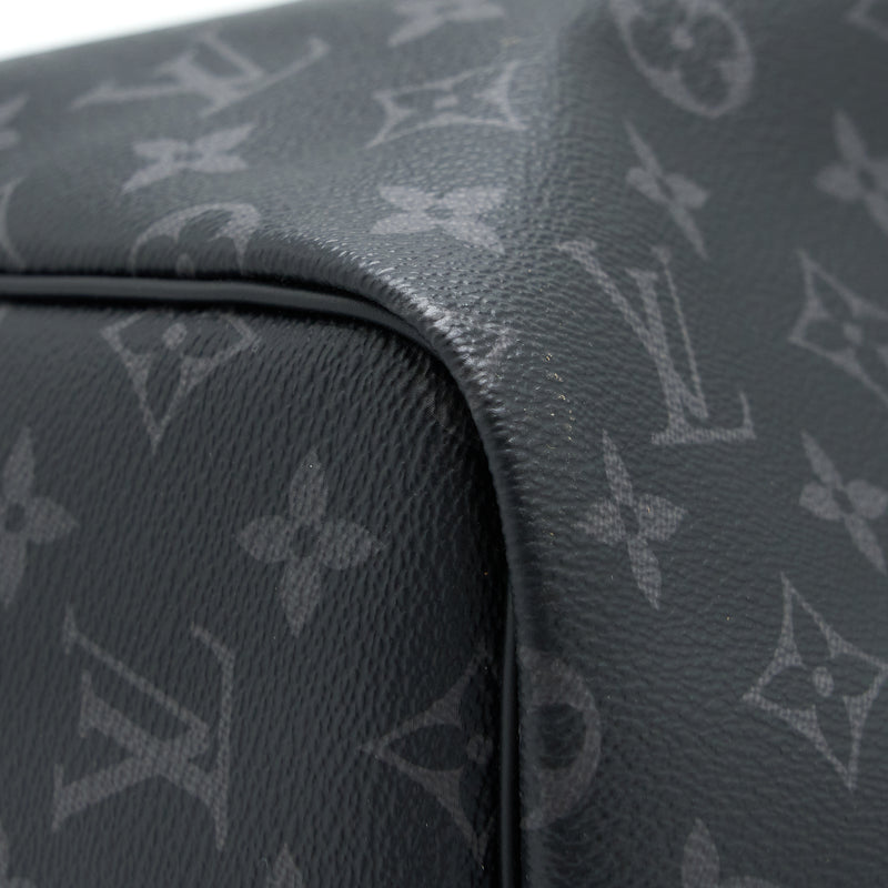 Louis Vuitton Keepall 55 with Shoulder Strap Monogram Eclipse Canvas SHW