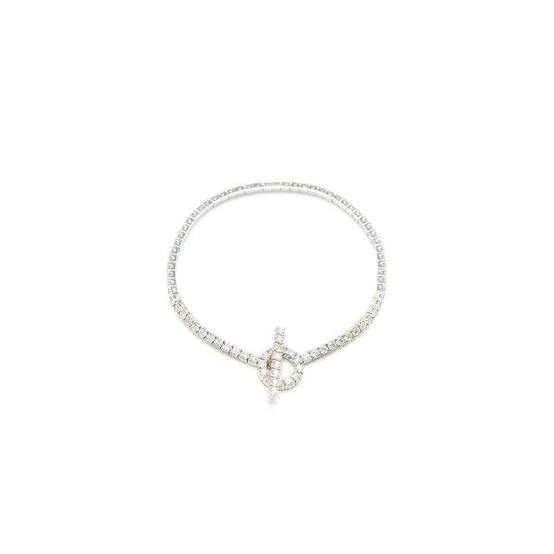 Hermes 18k white Gold with full diamonds finesse Bracelet size SH 2.65ct
