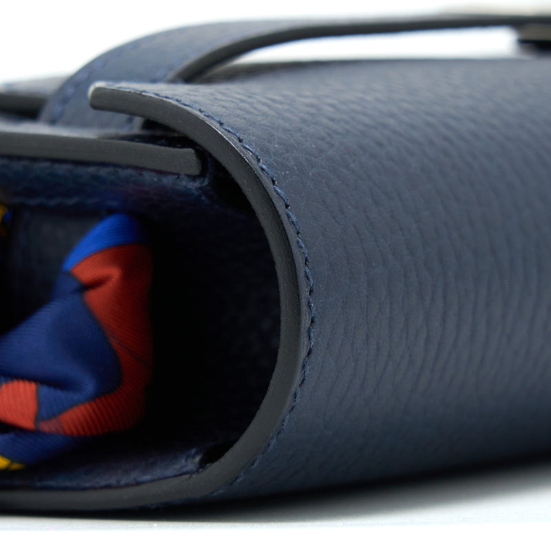 Hermes Kelly Depeches 25 Togo Blue Nuit SHW Stamp U