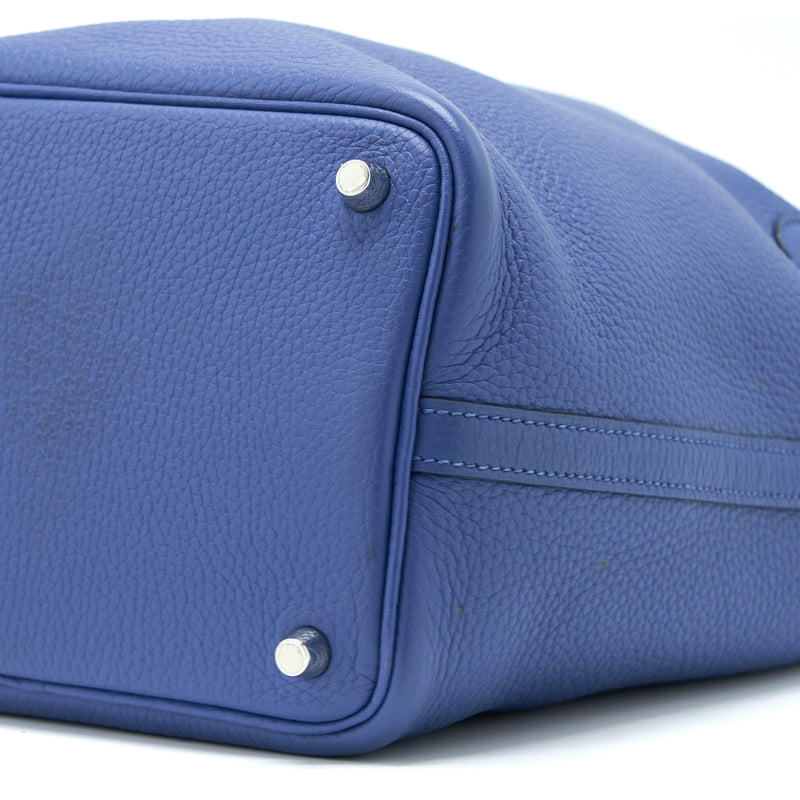 Hermes Picotin 18 Lock Bag Clemence Bleu Brighton/Capucine SHW Stamp C