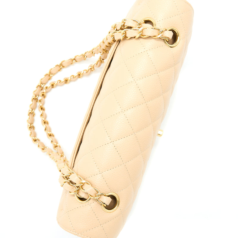 Chanel Medium Classic Double Flap Bag Caviar Beige GHW