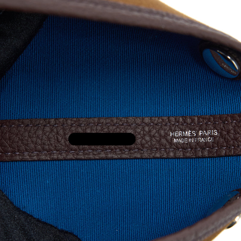 Hermes Garden Party 30 Canvas/Leather Alezan/ Bleu Outrener/ Rouge Sellier SHW Stamp U