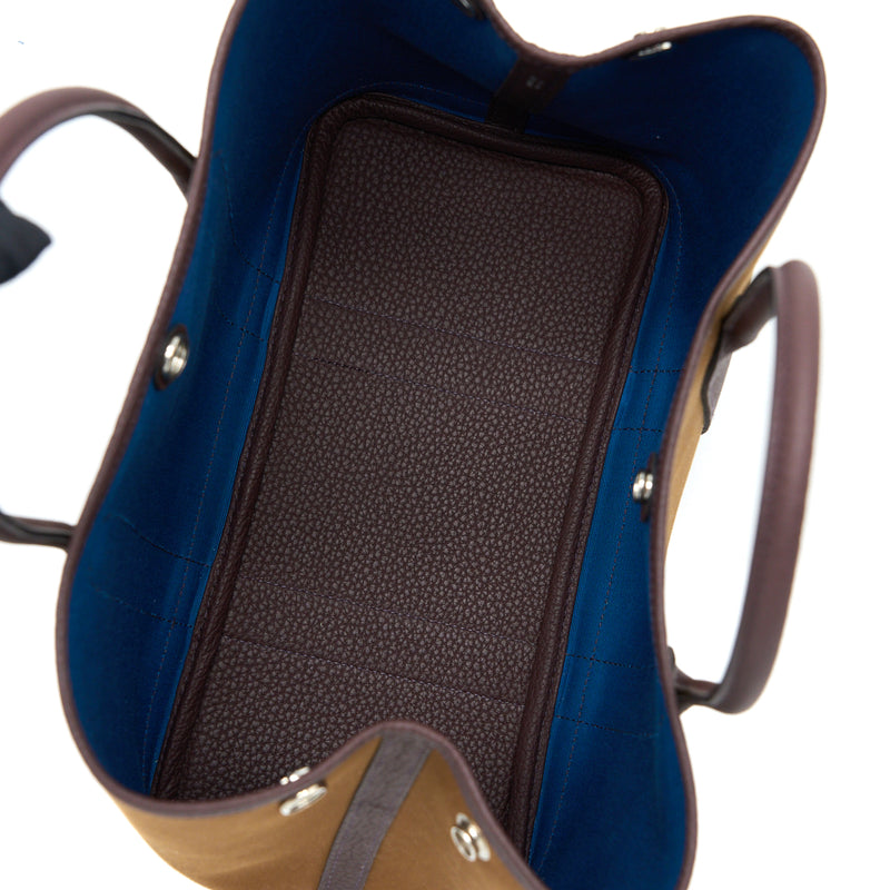 Hermes Garden Party 30 Canvas/Leather Alezan/ Bleu Outrener/ Rouge Sellier SHW Stamp U