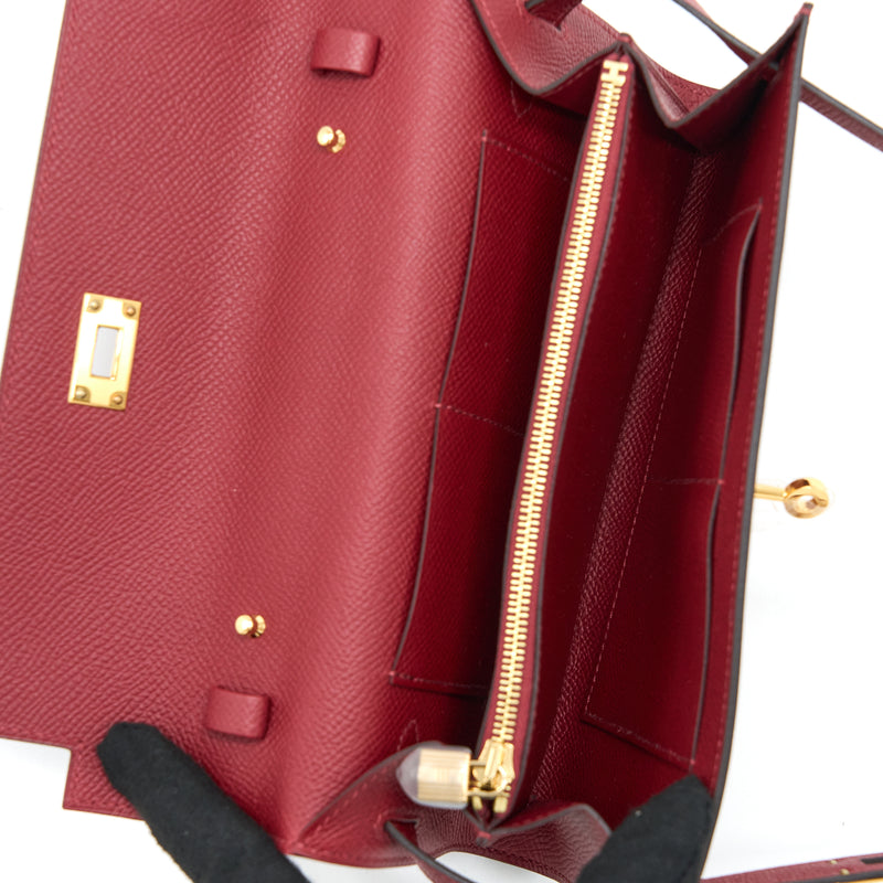 Hermes Kelly To Go Epsom K1 Rouge Grenat GHW Stamp U