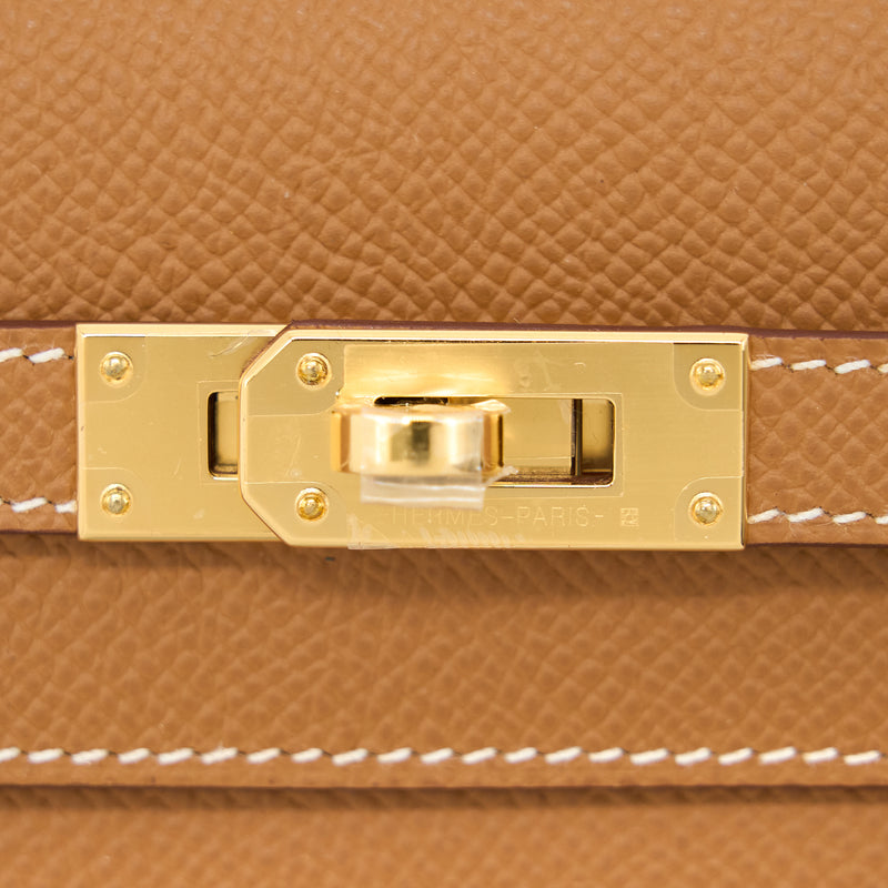 Hermes Kelly To Go Epsom Gold GHW Stamp U