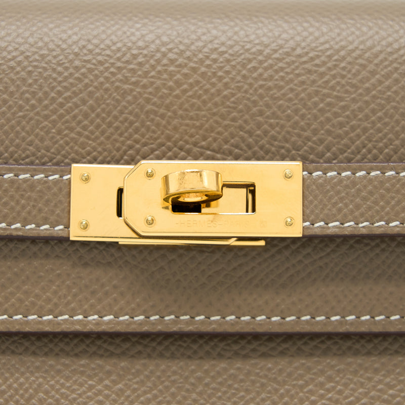 Hermes Kelly To Go Epsom Etoupe GHW Stamp Z