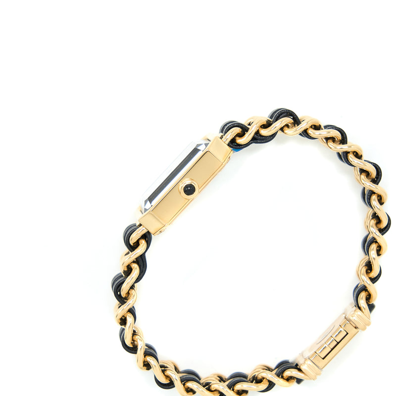 Chanel Size XL Premiere Edition Originale Watch Leather Chain Black Dial H6951
