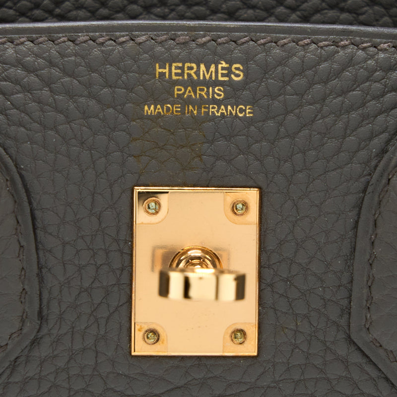 Hermes Birkin 25 Togo 8F Gris Etain RGHW Stamp Y