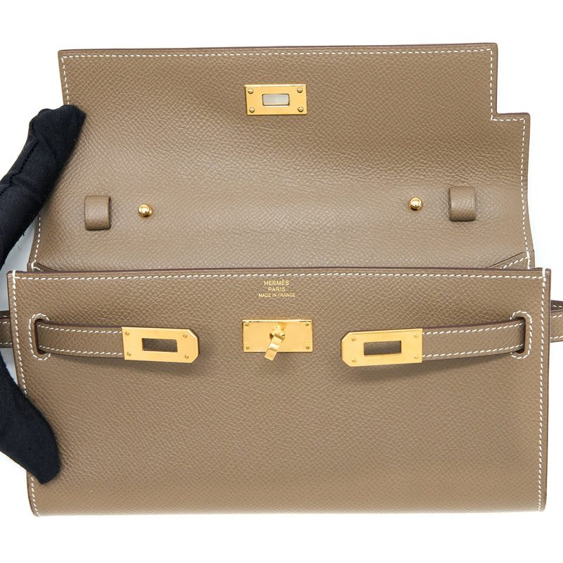 Hermes Kelly To Go Epsom Etoupe GHW Stamp Z
