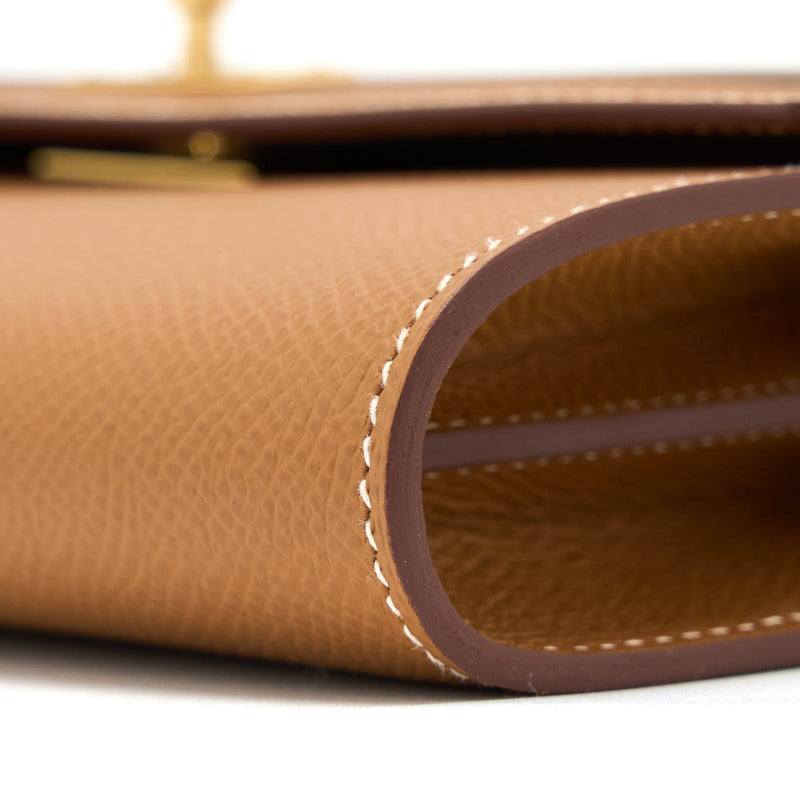 Hermes Kelly To Go Epsom Gold GHW Stamp U