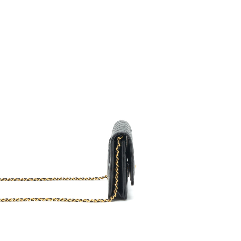 Chanel Pearl Crush Wallet on Chain Lambskin black GHW (microchip)
