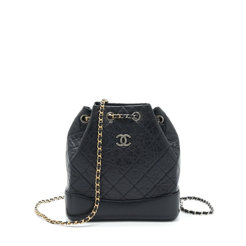 Chanel Small Gabrielle Backpack Calfskin Black With Multicolour Hardware