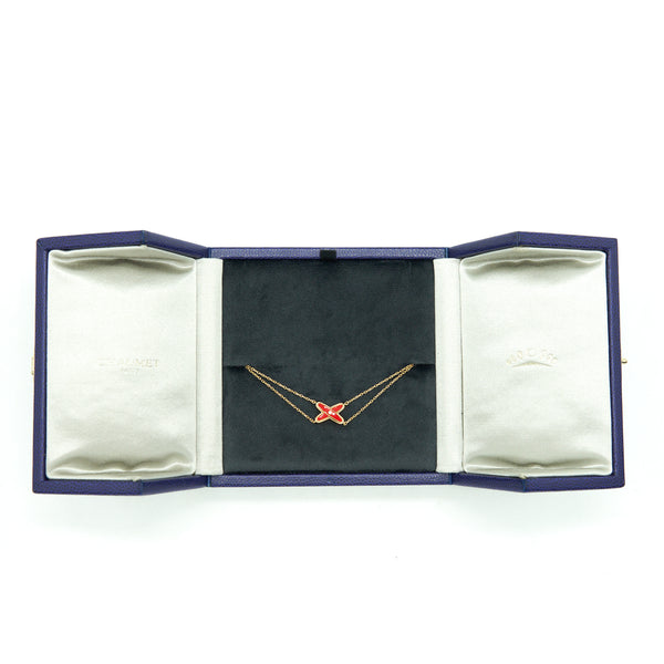 Chaumet Jeux De Liens Bracelet Pink Gold, Diamond And Madder Red Lacquer