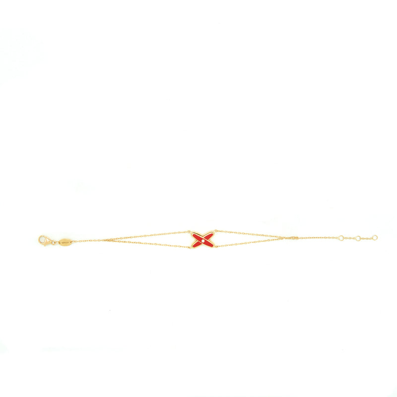Chaumet Jeux De Liens Bracelet Pink Gold, Diamond And Madder Red Lacquer