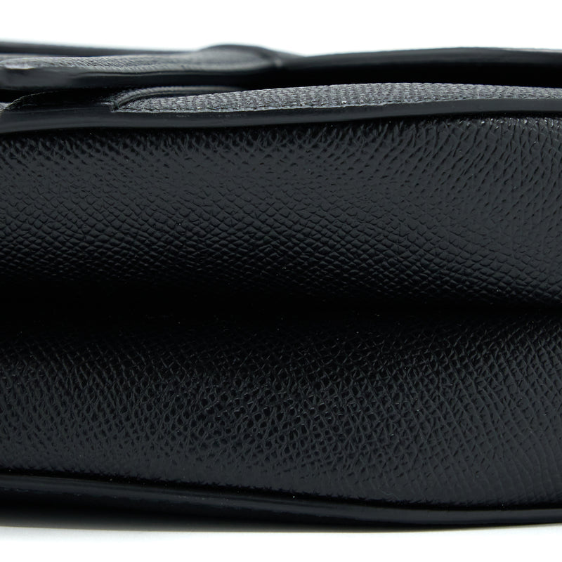 Dior Medium Saddle Bag With Strap Grained Calfskin Black GHW