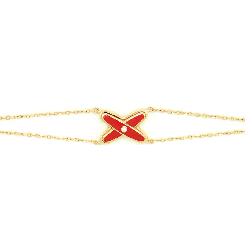 Chaumet Jeux De Liens Bracelet Pink Gold, Diamond And Madder Red Lacquer