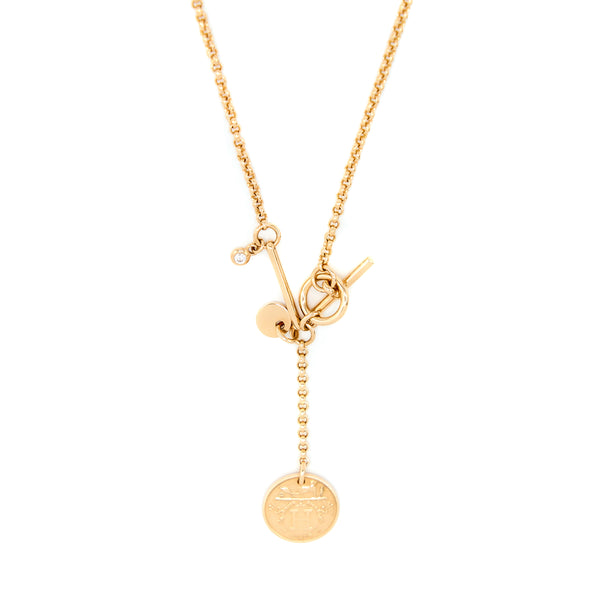 Hermes Ex-Libris Pendant Small Model Rose Gold
