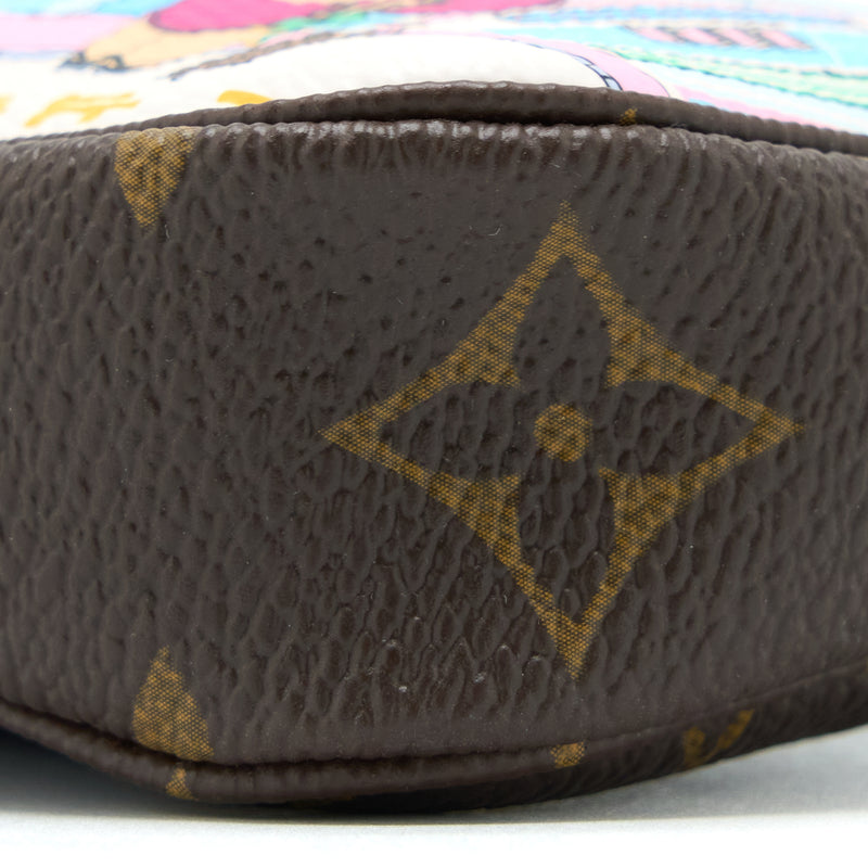 Louis Vuitton 2022 Christmas Limited Mini Pochette Accessories Monogram Canvas Tokyo Boutique GHW