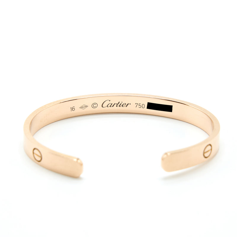 Cartier Size 16 Love Bracelet Rose Gold