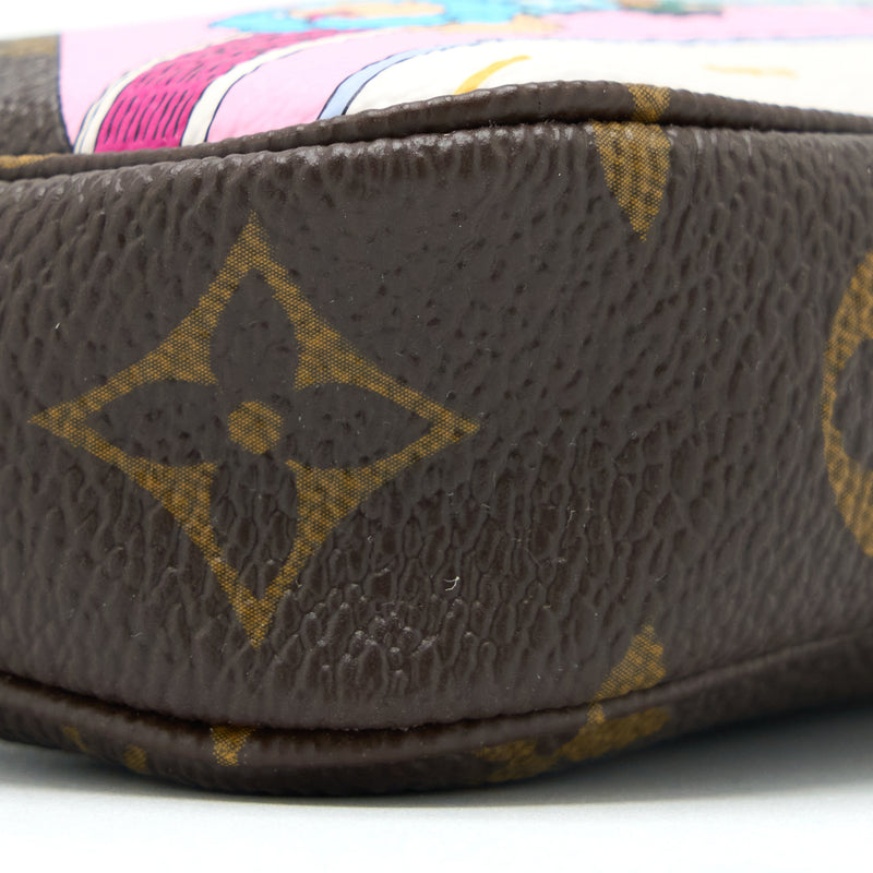 Louis Vuitton 2022 Christmas Limited Mini Pochette Accessories Monogram Canvas Tokyo Boutique GHW