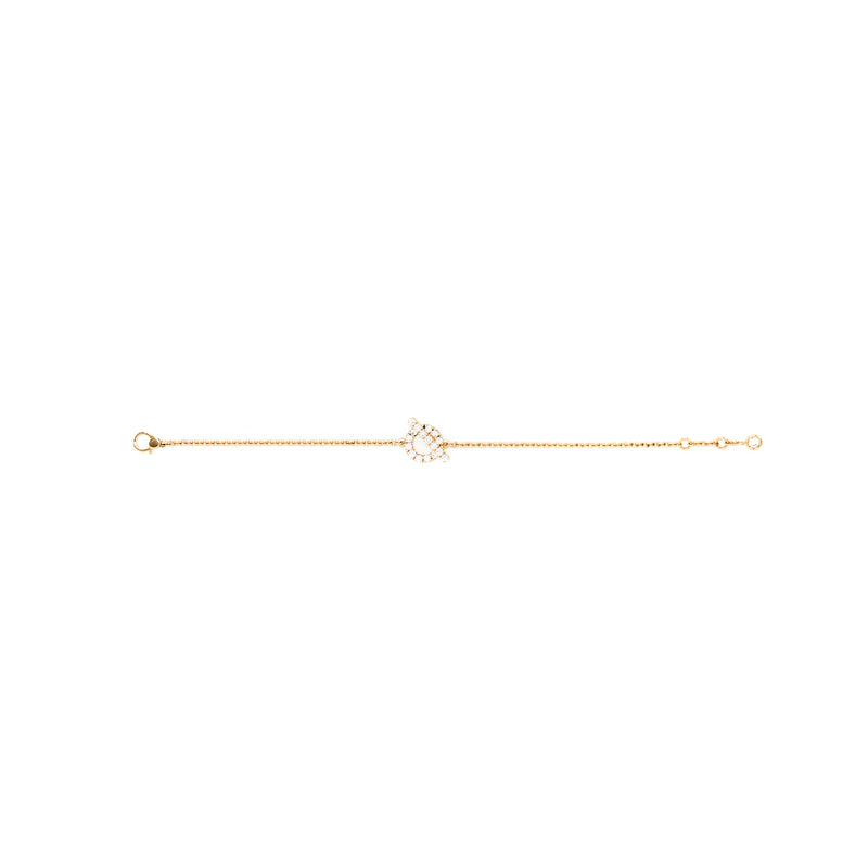 Hermes Finesse Bracelet Size SH Rose Gold With Diamonds