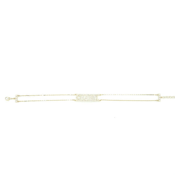 Chanel 22S Crystals Letter Choker Light Gold Tone