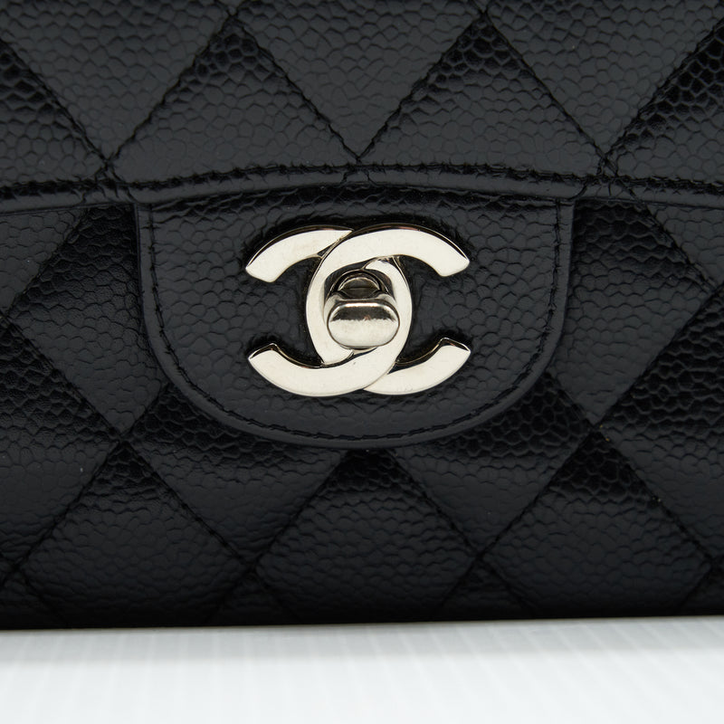 Chanel Small Classic Double Flap Bag Black Caviar SHW