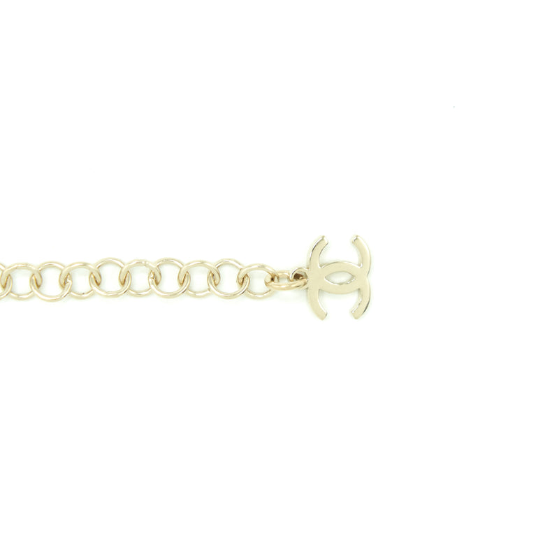 Chanel 22S Crystals Letter Choker Light Gold Tone