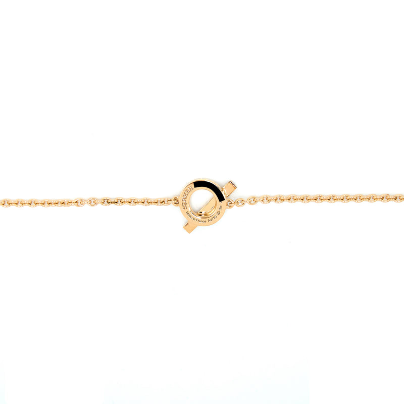 Hermes Finesse Bracelet Size SH Rose Gold Diamonds