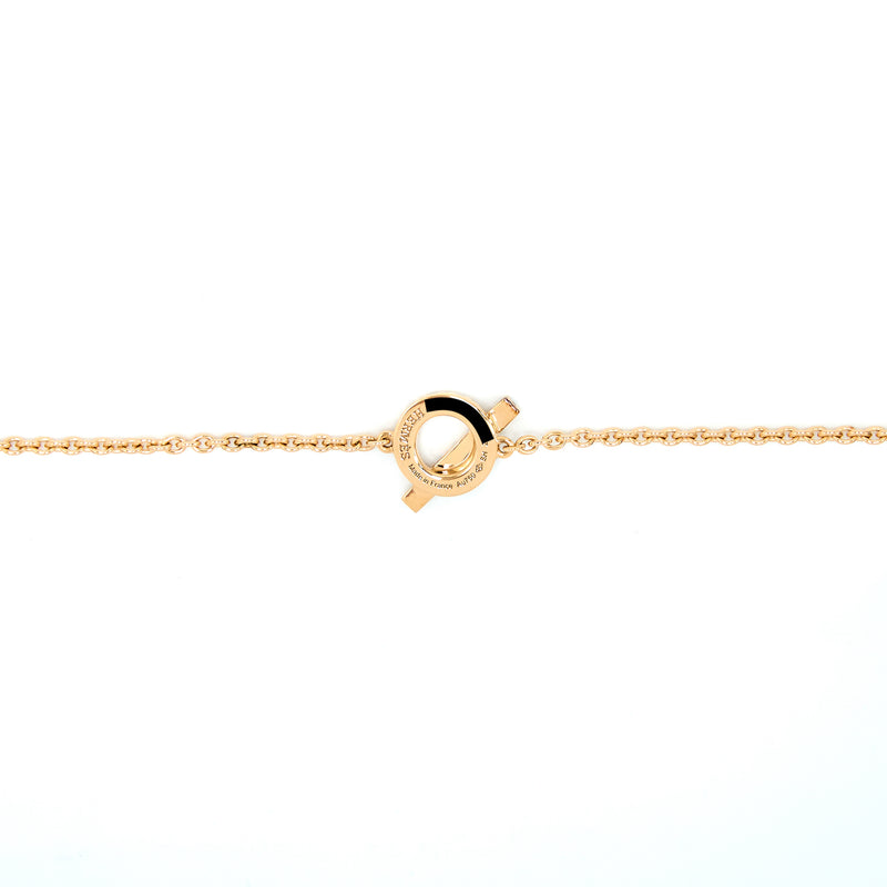 Hermes Finesse Bracelet Size SH Rose Gold With Diamonds