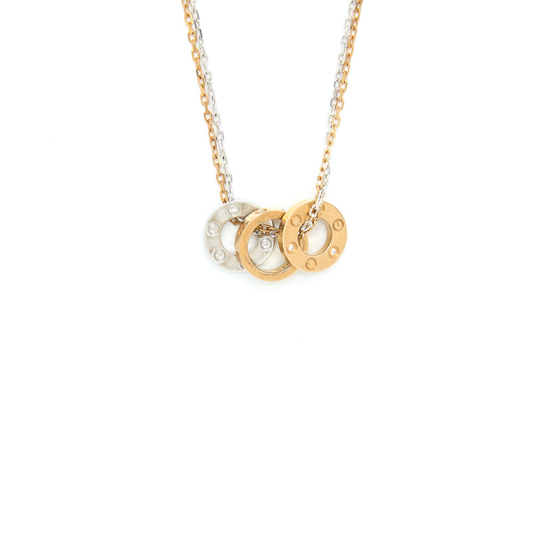 CRB7219700 - LOVE necklace, 6 diamonds - Pink gold, white gold, diamonds -  Cartier | Amo colar, Ouro branco, Diamantes