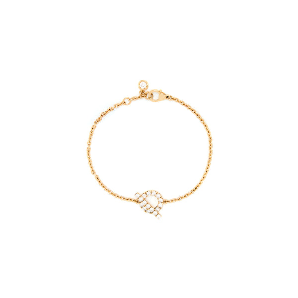 Hermes Finesse Bracelet Size SH Rose Gold With Diamonds
