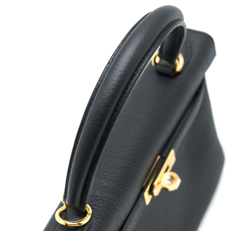Hermes Kelly 25 Togo Black GHW Stamp U