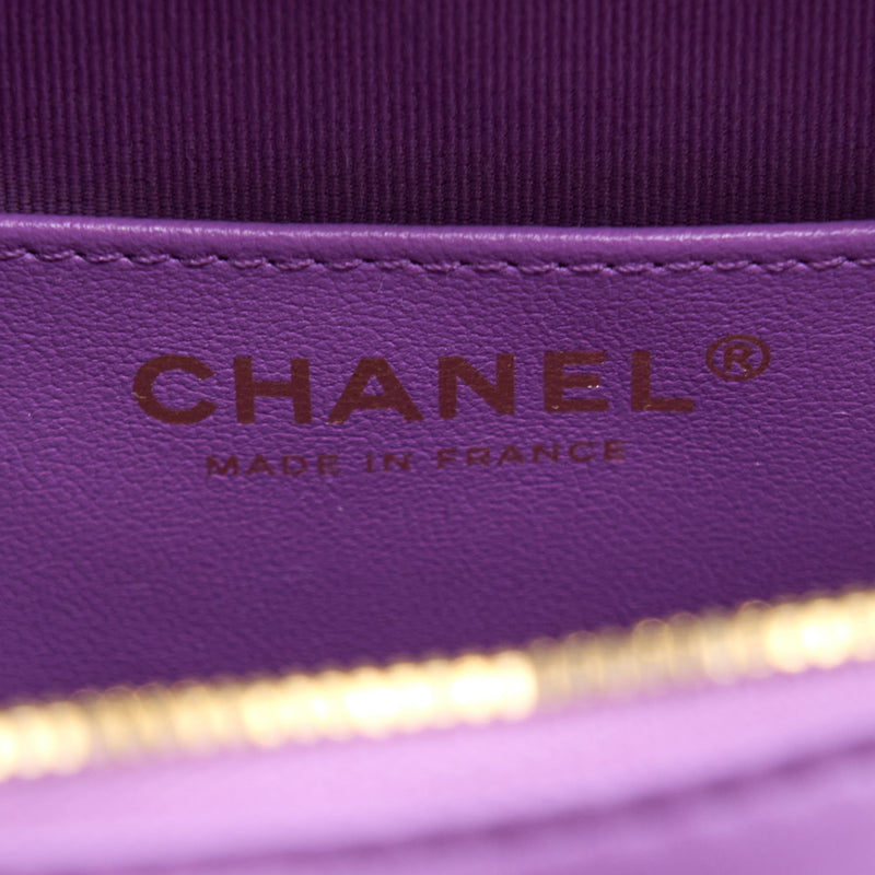 Chanel 22s Heart Bag Lambskin Purple LGHW (Microchip)