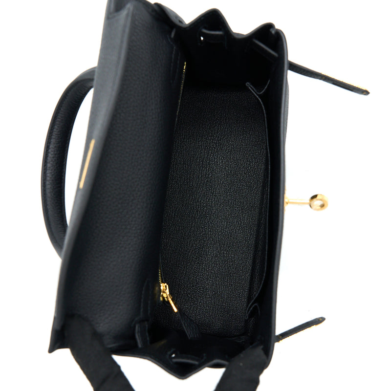 Hermes Kelly 25 Togo Black GHW Stamp U