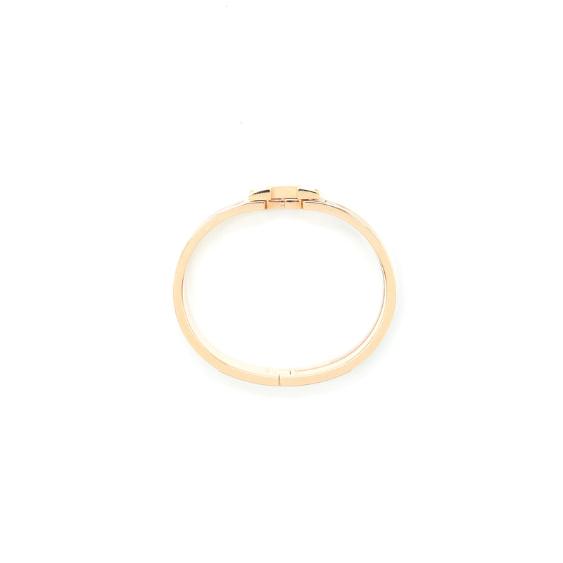 Hermes Size PM Clic H Bracelet Marron Glacé RGHW