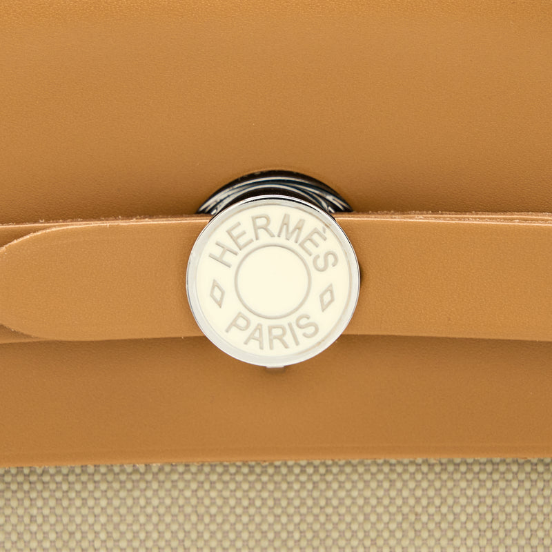 Hermes Herbag Zip 31 Bag Canvas Breton/Natural Sable/Nata SHW Stamp U