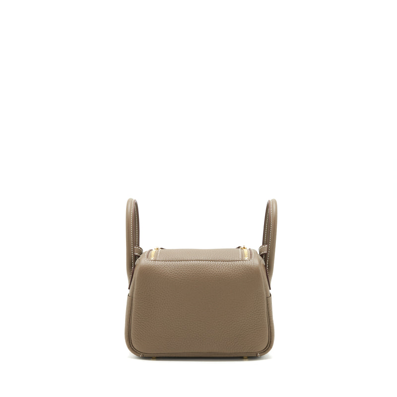 Hermes Mini Lindy Clemence Etoupe GHW stamp Z