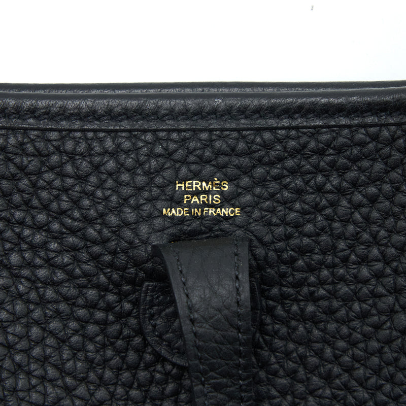 Hermes Mini Evelyne Clemence Black GHW Stamp Z