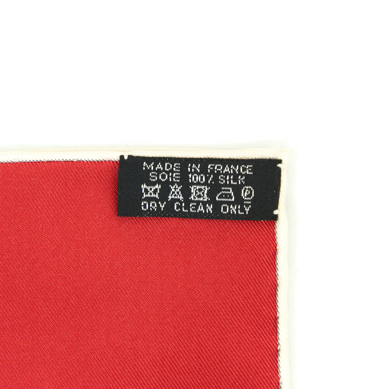 Hermes 90 x 90 cm Silk Scarf Clerc Red
