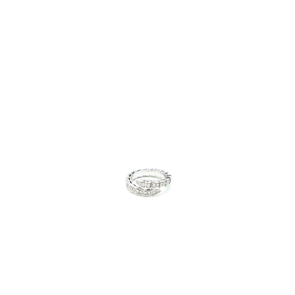 Bvlgari Size M Serpenti Viper Ring White Gold With Diamonds