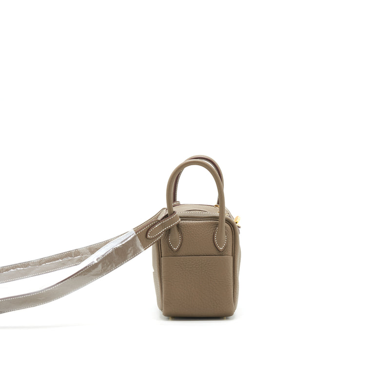 Hermes Mini Lindy Clemence Etoupe GHW stamp Z