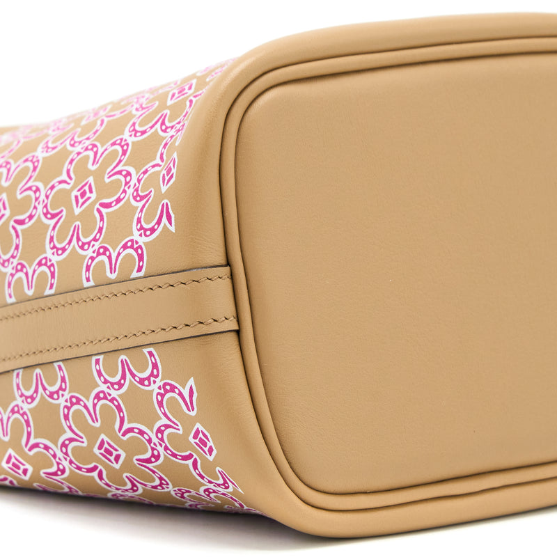 Hermes Micro Lucky Daisy Picotin 14 Swift Chai/Rose/Blanc SHW Stamp U