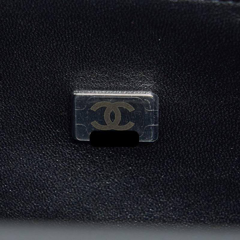 Chanel Small Boy Bag Caviar Black Ruthenium Hardware (Microchip)
