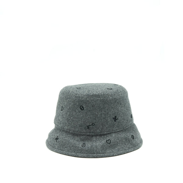 Hermes Size 57 Debbie Charm Bucket Hat Grey